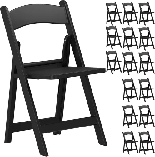 Vista 16 de Sillas plegables de resina con cojín para bodas, fiestas, paquete
