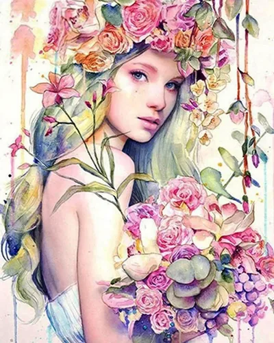 Vista 5 de AZ3008 - Kit de pintura de diamantes 5D para niñas, arte de diamantes de hada cuadrada completa, puntos de diamante para adultos, pintura por