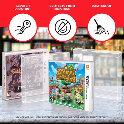 Vista 4 de EVORETRO Caja de juegos de almacenamiento compatible con Nintendo Games protector de caja de juegos 3DS paquete de 25