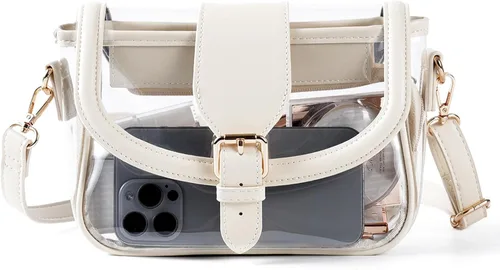Vista 8 de Bolsa transparente para eventos de estadio, bolso cruzado Negro