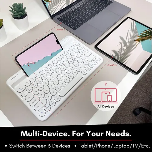Vista 3 de Macally Teclado Bluetooth compacto y una cámara web de 1080P, prepárate para trabajar desde casa