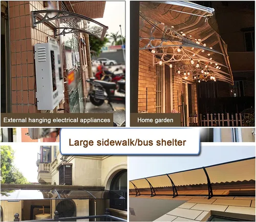 Vista 7 de Sun Shade Patio Window Awning,Outdoor Front Door Canopy,UV Rain Snow Protection One-Piece Polycarbonate Hollow Sheet,Air Conditioner Polycarbonate