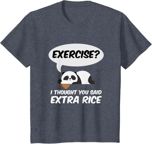 Vista 94 de ¿Ejercicio? I Thought You Said Extra Rice Panda Gift T-Shirt, Negro, S