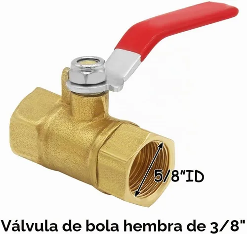 Vista 2 de Uenede Mini válvula de bola hembra de latón de 3/8 pulgadas, 2PCS