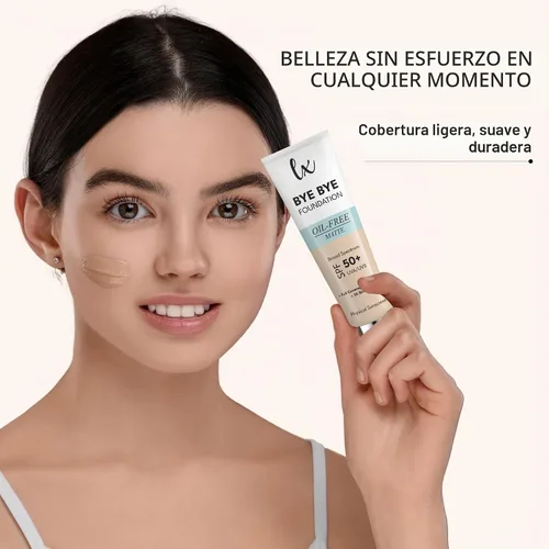Vista 8 de Lx Blend Bye Bye Foundation Crema hidratante de cobertura mate sin aceite con SPF 50 (LIGHT) 1 FL OZ