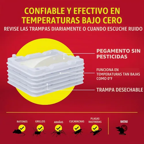 Vista 6 de Catchmaster -6 trampas de pegamento resistentes a la congelación para ratones e insectos, para interiores para el hogar, bandeja adhesiva