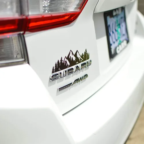 Vista 4 de Osilly Calcomanía de Árbol de Montaña Nevada para Automóvil, 2 Piezas Calcomanías con Logo Gráfico de Montañas, Calcomanías Premium de 7 Pulgadas
