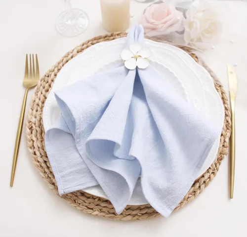 Vista 10 de Servilletas de tela de cena, 100% algodón suave, 12 piezas, 16'x16', champán