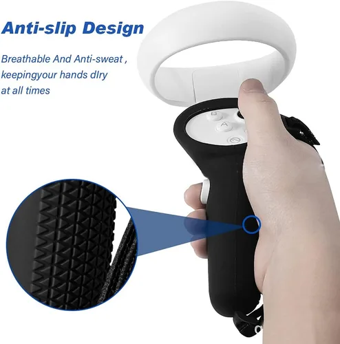 Vista 3 de EKDJKK Cubierta de agarre para control táctil cubierta de mango de realidad virtual de repuesto funda protectora con mango antilanzamiento