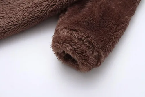 Vista 4 de Mono de bebé recién nacido con capucha de forro polar de manga larga