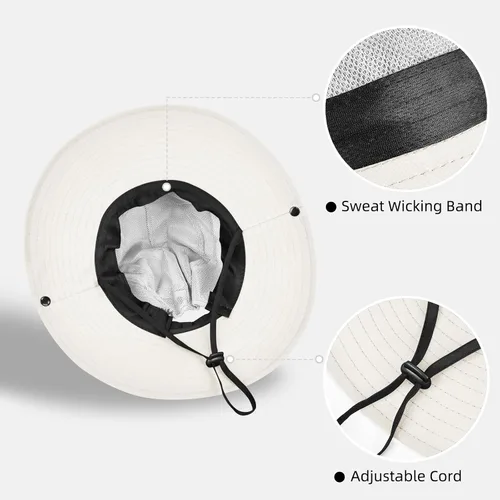 Vista 19 de Rosoz Sombreros de cola de caballo para mujer, protección UV, ala ancha 1 paquete-negro