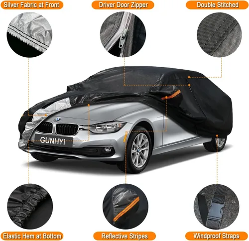 Vista 3 de GUNHYI - Funda para automóvil SUV de 7 capas, ajuste personalizado para BMW X1 (2010-2025), impermeable para todo tipo de clima, resistente