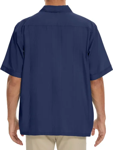Vista 3 de MAXJON Camisas de guayabera para hombre, camisas cubanas de manga corta