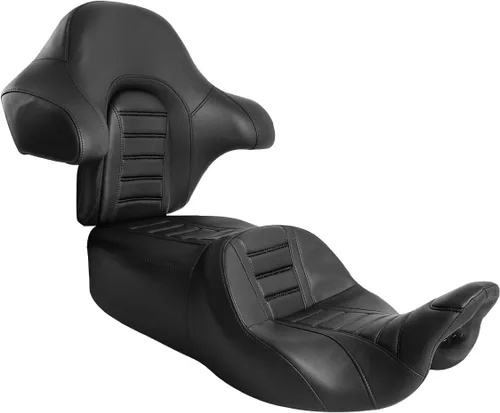 Vista 10 de Asiento de pasajero para Harley 2009-2023 Touring Road King Street Glide Road Glide Electra Glide Tri Glide Ultra Classic Negro/Negro