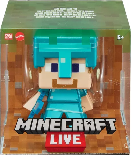 Vista 6 de Minecraft 2021 - Figura de edición especial - Steve de tamaño grande con armadura de diamante para festival en vivo de Minecraft, juguete de acción