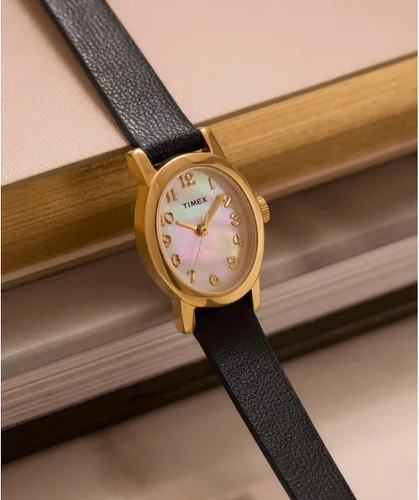 Vista 6 de Timex Cavatina - Reloj para mujer, esfera de nácar con caja dorada Negro
