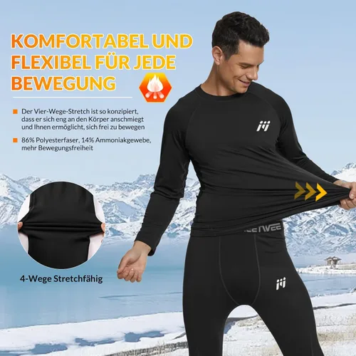 Vista 28 de MEETWEE Paquete de 4/5 camisas de compresión térmica para hombre, manga larga, forro polar, capa base, equipo de entrenamiento de invierno