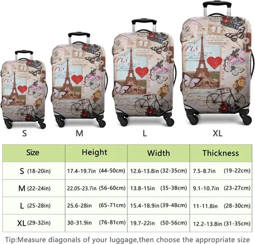 Vista 6 de Xidingyue France Paris Tower - Funda protectora para equipaje, diseño de torre Eiffef, funda elástica para maleta de 18242832 pulgadas, Funda