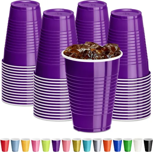 Vista 24 de DecorRack - Vasos desechables y reutilizables de 12 onzas para fiestas de cumpleaños, despedidas de soltera, campamentos, eventos en interiores y al