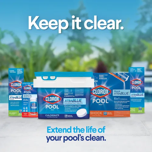 Vista 6 de Clorox® Pool&Spa™ Shock XTRABLUE® Plus, mata bacterias y algas en piscinas, listo para nadar en 15 minutos, (paquete de 6)