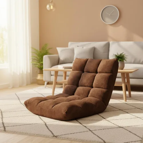 Vista 14 de S AFSTAR Silla de Piso Acolchada, Reclinable Perezosa Acolchada Ajustable de 14 Posiciones con Cómodo Soporte de Espalda y Funda Amigable