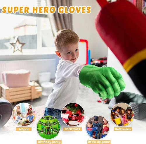 Vista 5 de Superhero Toys - Guantes de boxeo increíbles para niños y niñas, color verde
