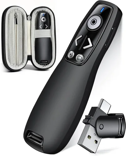 Vista 10 de Presentador Clicker Presentador Inalámbrico Remoto para PowerPoint, Clicker de PowerPoint con Control de Volumen PowerPoint Advancer de Diapositivas