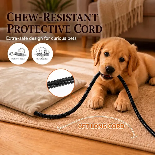 Vista 5 de Almohadilla térmica para mascotas para gatos, perros, interiores y exteriores, impermeable, con calefacción, cama para gatos, cama climatizada