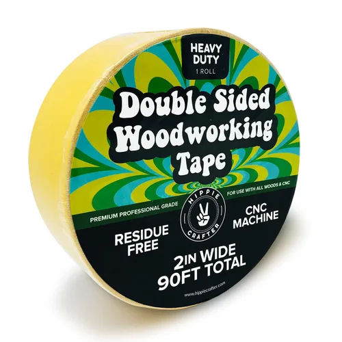 Vista 8 de HIPPIE CRAFTER Paquete de 3 cintas de doble cara para carpintería, cinta de carpintería resistente de 1 pulgada de ancho para máquinas CNC