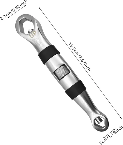 Vista 5 de Llave universal multifuncional ajustable 23 en 1 llave de tuerca y perno herramienta de bolsillo de 1/4 a 3/4 pulgadas y 0.276 in a 0.748 in