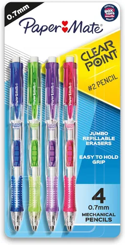Vista 9 de Paper Mate Clearpoint - Lápices mecánicos (0.7 mm, barril negro, recargable, 4 unidades)