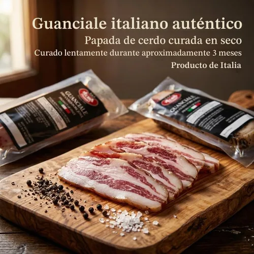 Vista 3 de Alma Gourmet Guanciale, papada italiana de cerdo curada en seco, aprox. 6 oz (170 g) - Paquete de 1