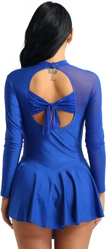 Vista 8 de easyforever Vestido de ballet latino para mujeres, adolescentes, uniforme de equipo de patinaje, falda tutú, leotardo