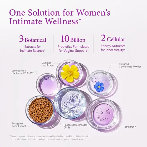 Vista 2 de LAIFE Probióticos vaginales prémium para mujeres, 10B UFC + Urolitina A para la salud vaginal, apoya el equilibrio del pH, bienestar femenino