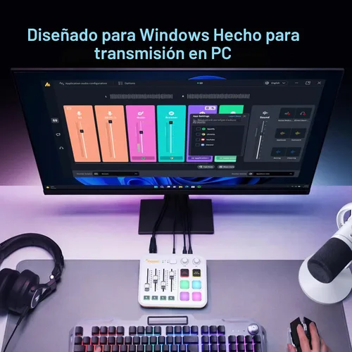 Vista 8 de MAONO Mezclador de audio para juegos G3 con mapa cualquier fuente de audio