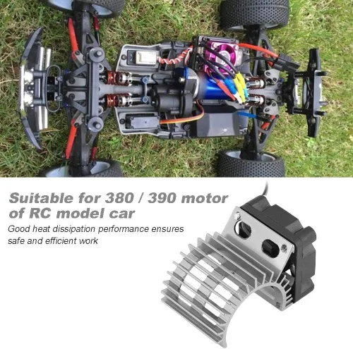 Vista 3 de Disipador de calor de motor RC con ventilador de refrigeración, ventilador de enfriamiento de disipador de calor RC para automóvil RC eléctrico a