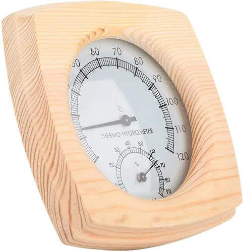 Vista 6 de Haofy Termómetro de sauna 2 en 1, termómetro digital higrómetro, higrómetro de madera para sala de vapor, medidor de temperatura
