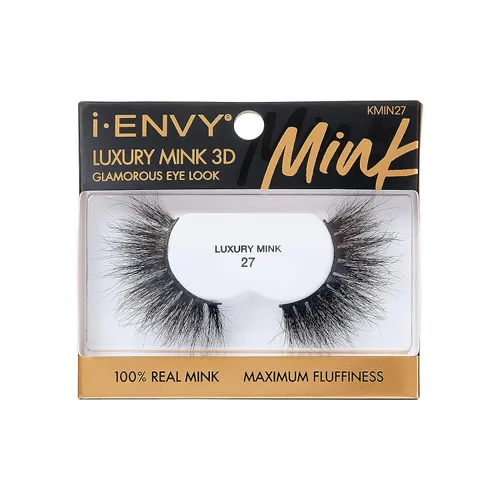 Vista 8 de i-ENVY Pestañas postizas de lujo de la colección de visón, pestañas 100% de visón real, aspecto glamoroso, pestañas de máxima esponjosidad 3D ángulo