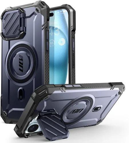 Vista 8 de SUPCASE Funda para iPhone 16e/17e con soporte (Unicorn Beetle Mag XT), [compatible con MagSafe] [Soporte integrado para cámara] Funda magnética Negro