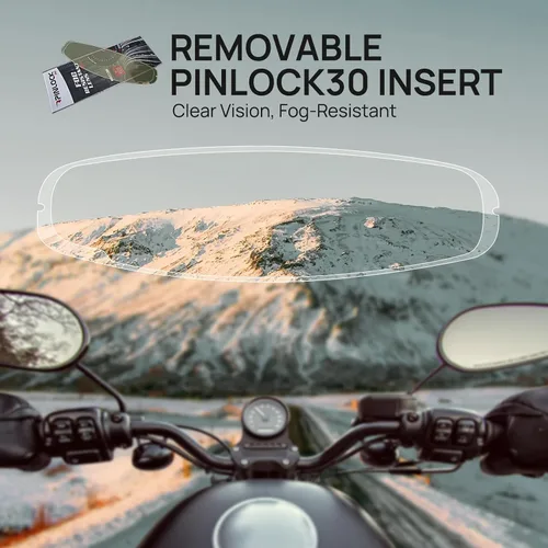 Vista 3 de ILM Cascos para moto de nieve y motocicleta con cara completa, película antiempañante Pinlock para hombres y mujeres, con visera térmica opcional