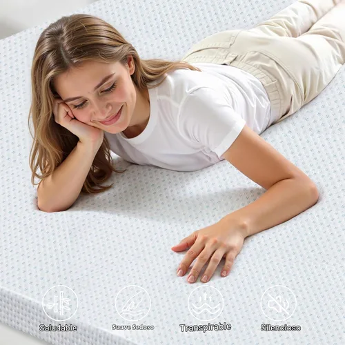 Vista 5 de Subrtex Funda para Topper de Colchón (Solo Funda) Protector de Colchón Ropa de Cama de Rayón Hecho de Bambú Funda Envolvente de Colchón Extraíble