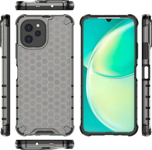 Vista 11 de Pzwoxukhov Funda compatible con Huawei Nova 3i, compatible con Huawei P Smart+ 2018 Honeycomb Anti-Drop Shock-Absorbing Case Negro