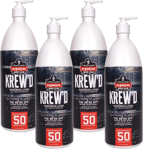 Vista 8 de Ergodyne KREW'D 6352 Loción de protección solar, amplio espectro SPF 50, resistente al agua, tamaño de viaje de 1.5 onzas, paquete de 12