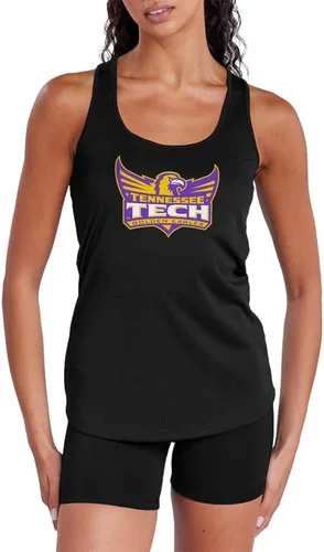 Vista 195 de Camiseta deportiva sin mangas oficial de NCAA Collegiate para mujer, con espalda cruzada, colección con logotipo primario