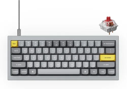 Vista 18 de Keychron Q4 Teclado mecánico personalizado con cable, 60% de diseño QMK/VIA macro programable con interruptor rojo Gateron G Pro intercambiable