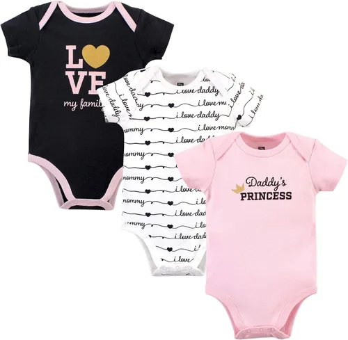 Vista 416 de Hudson Baby baby-girls Cotton Bodysuits 3-pack