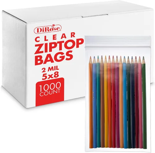 Vista 16 de Dirose Bolsas de polietileno transparentes con cierre de 4 x 5 pulgadas, paquete de 100, 2 mil de grosor, bolsas de plástico resellables