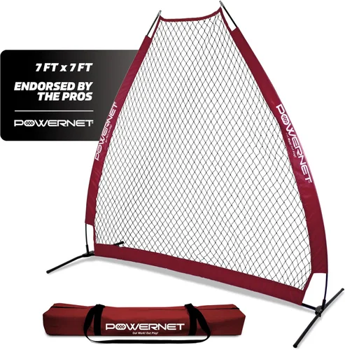 Vista 8 de PowerNet Baseball Training Equipment Baseball Net, Portable Softball Batting Practice Pitching Screen, 7-FT I-Screen or A-Frame Pitching Net