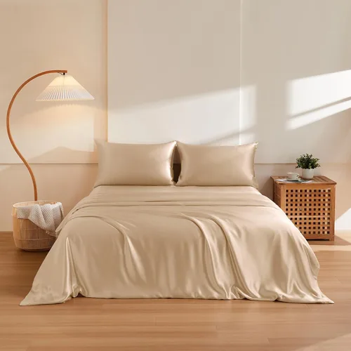 Vista 12 de THXSILK Juego de funda de edredón de seda de morera 100% pura de 3 piezas, ropa de cama de lujo ultra suave de grado 6A+, sábanas de seda