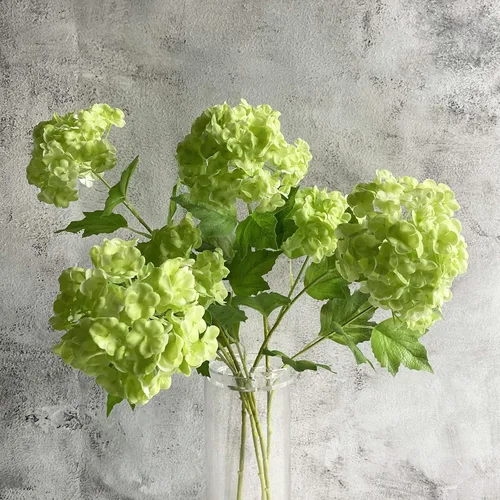 Vista 14 de YalzoneMet Bola de nieve artificial Viburnum 4 piezas de 26.8 pulgadas de color azul graduado, hortensias pequeñas, 2 cabezales, de látex natural